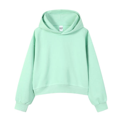 Women's Cotton Composite Cropped Hoodie